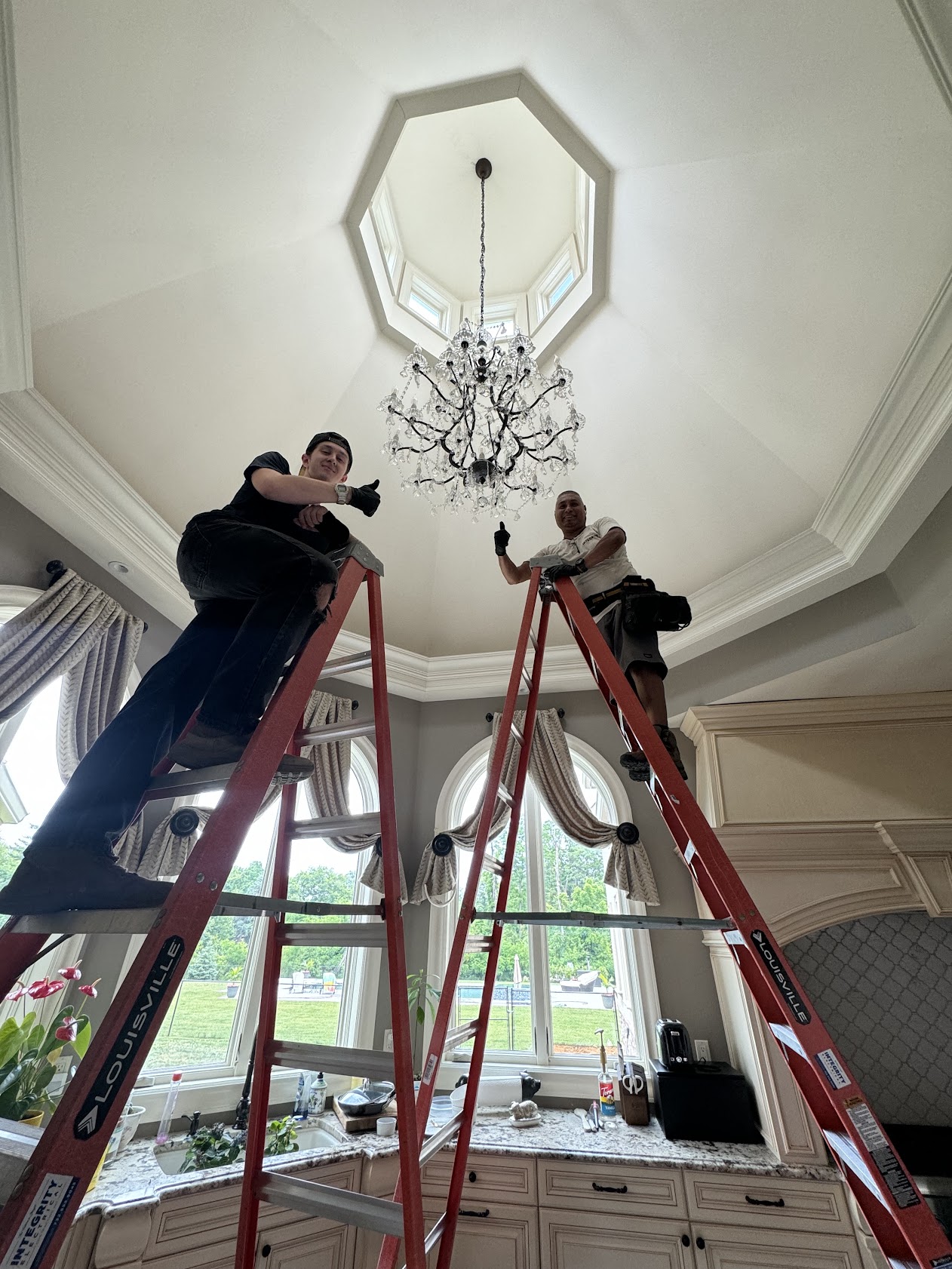 Chandelier Installation & Repair work by Integrity Electrical Contracting Inc